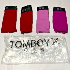 TomboyX Amethyst 4 Pk Lightweight Cotton Thong Underwear Panties Purple XL